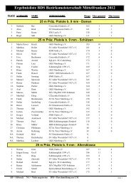 Ergebnisliste BDS Bezirksmeisterschaft Mittelfranken 2012