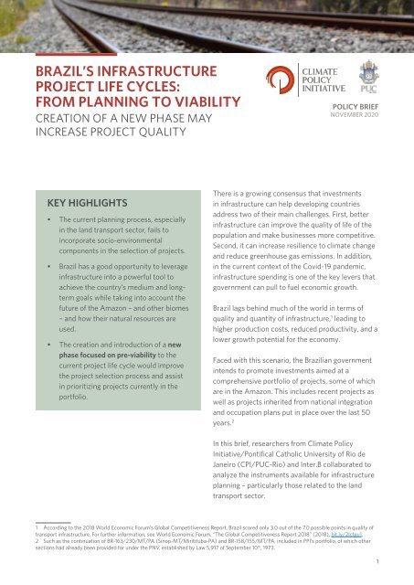 Brazil’s Infrastructure Project Life Cycles: from Planning to Viability. Creation of a New Phase May Increase Project Quality