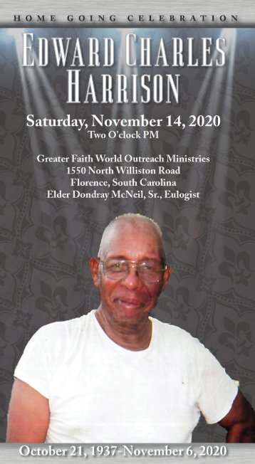 Edward Harrison Funeral Program