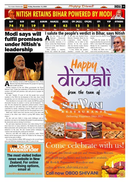 The Indian Weekender, 13 November 2020