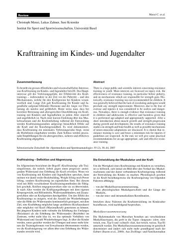 Krafttraining im Kindes- und Jugendalter - SGSM