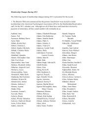 Membership Changes During 2011 The following report of ...