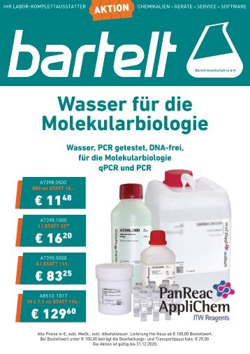 PanReac AppliChem PCR getestetes Wasser für die Molekularbiologie