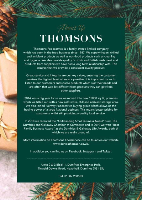 Thomsons Foodservice Christmas 2020