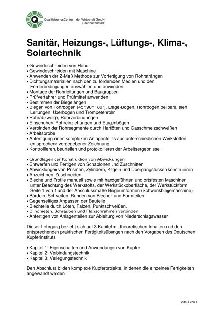 Sanitär, Heizungs-, Lüftungs-, Klima-, Solartechnik - qcw