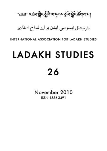 Nr. 26 November 2010 - International Association for Ladakh Studies