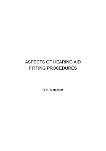 aspects of hearing aid fitting procedures aspecten van ...