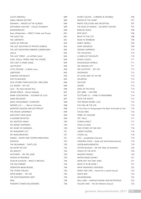 german documentaries 2011