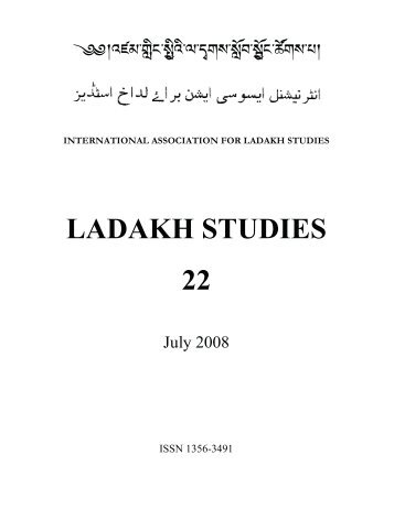 LADAKH STUDIES 22 - International Association for Ladakh Studies