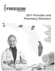 2012 Provider and Pharmacy Directory - Freedom Health