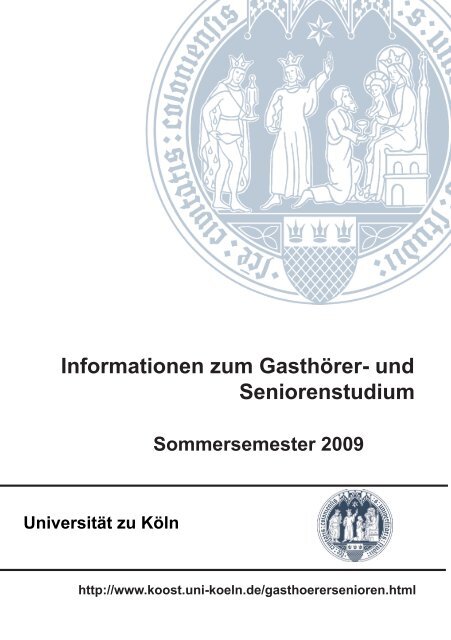 Informationen zum gasthörer - Universität zu Köln