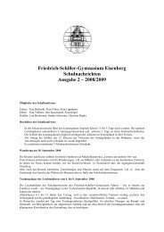 Friedrich-Schiller-Gymnasium Eisenberg Schulnachrichten Ausgabe 2