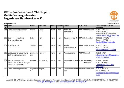 Landesverband Thüringen Gebäudeenergieberater Ingenieure ...