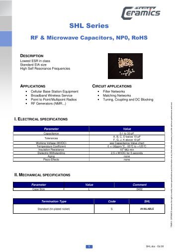 SHL Series - Temex Ceramics