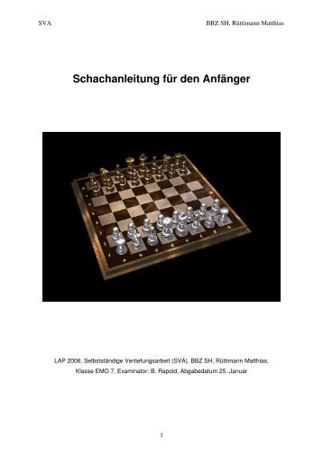 Schachanleitung für den Anfänger - Hispeed.ch