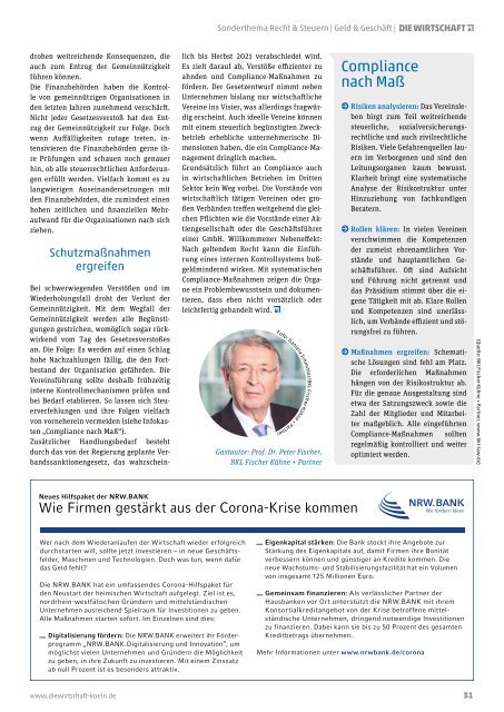 Die Wirtschaft Köln - Ausgabe 07 / 2020