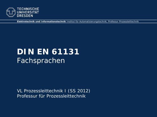 IEC 61131 - Fakultät Elektrotechnik und Informationstechnik