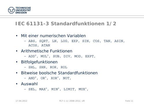 IEC 61131 - Fakultät Elektrotechnik und Informationstechnik