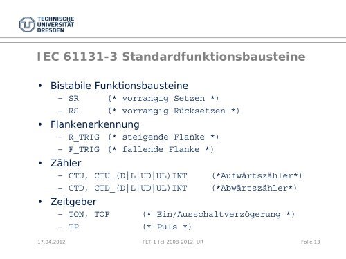 IEC 61131 - Fakultät Elektrotechnik und Informationstechnik