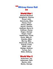 Whitney Honor Roll Whitney Honor Roll World War I ... - unityhonorroll