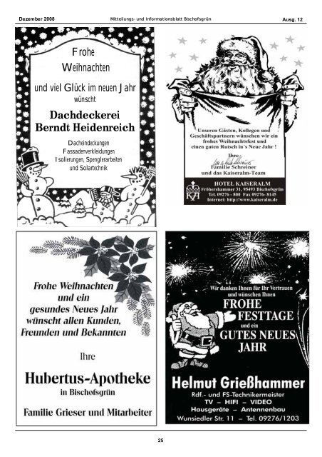 Frohe Weihnachten und ein gesundes Neues Jahr 2009 Frohe ...