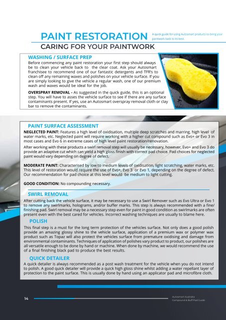 Autosmart Compounds + Buff Pads Guide