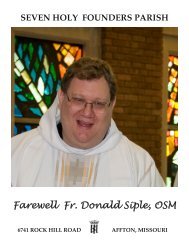 Farewell Fr. Donald Siple, OSM - Seven Holy Founders Catholic ...