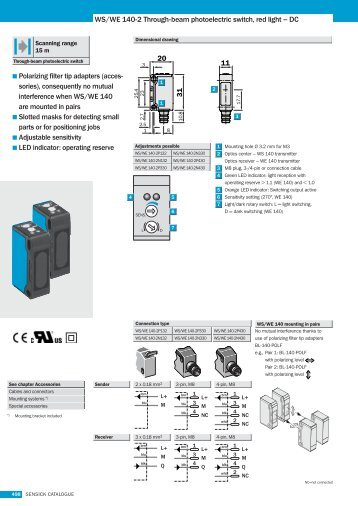 WS/WE 140-2 Through-beam photoelectric switch, red light ... - RELKO