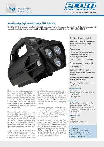 Intrinsically Safe Hand Lamp SHL 350-Ex