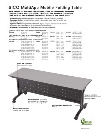 MultiApp Hospitality Table Brochure - Sico Inc.