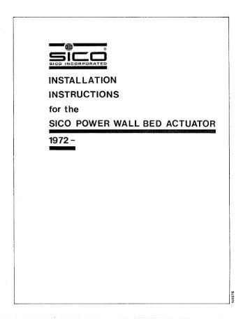 SICO Power Wall Bed Actuator Installation Instructions - Sico Inc.