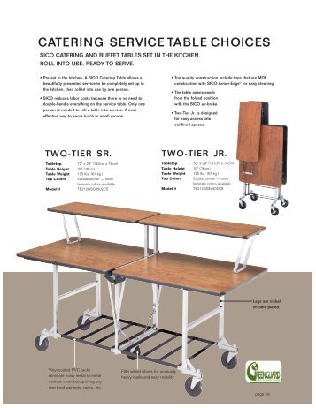 Catering Hospitality Table Brochure - Sico Inc.