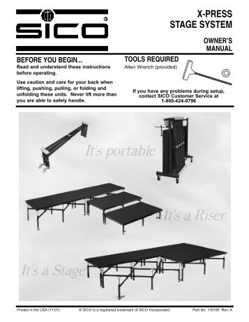 x-press stage system owner's manual before you begin... - Sico Inc.
