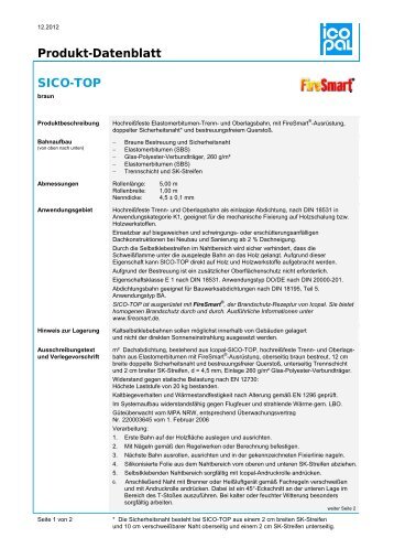 Produkt-Datenblatt SICO-TOP - Icopal GmbH