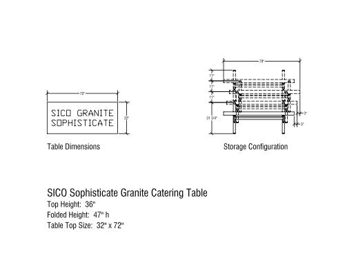 Room Service And Catering Table Dimension Model 1 Sico Inc