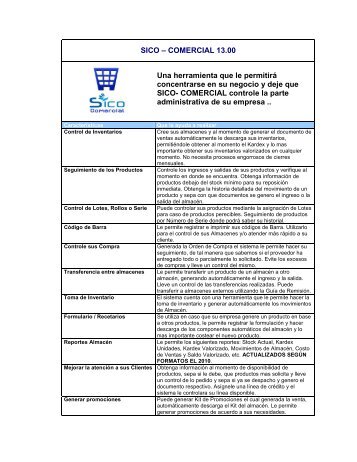 SICO – COMERCIAL 13.00 Una herramienta que le permitirá - Soinfo
