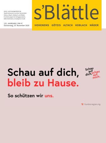 s'Blättle Nr. 47 - Do, 19. November 2020