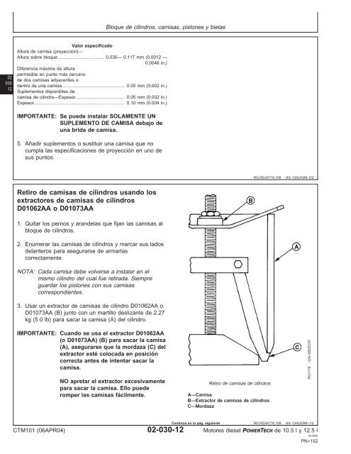 Motores diesel de 10.5 l y 12.5 l Motor ba´sico