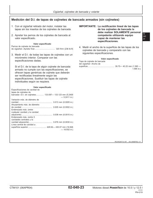 Motores diesel de 10.5 l y 12.5 l Motor ba´sico