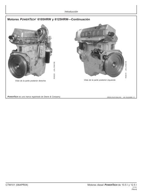 Motores diesel de 10.5 l y 12.5 l Motor ba´sico