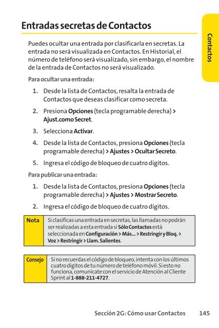 Guía para usuarios del teléfono - Sprint Support