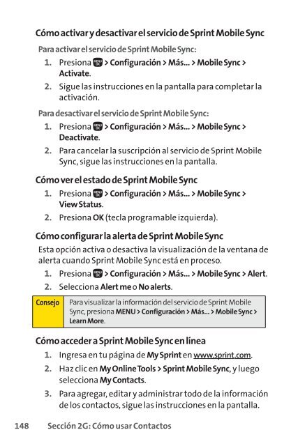 Guía para usuarios del teléfono - Sprint Support