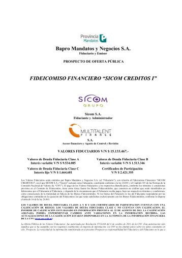 SICOM CREDITOS I - Consejo Profesional de Ciencias EconÃ³micas ...