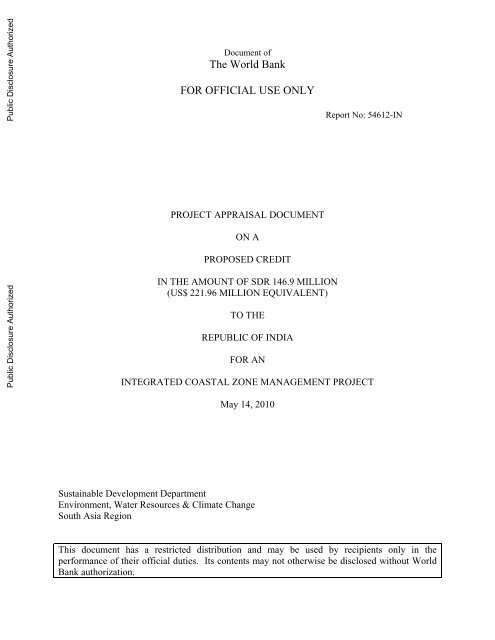 Project Appraisal Document - Sicom