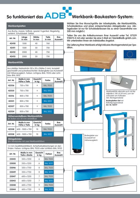 Das ADB Werkbank-Baukasten-System