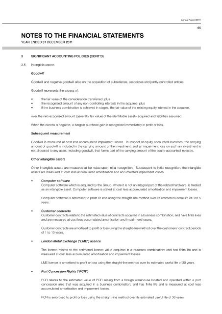 notes to the financial statements - Investor Relations