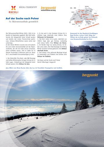 Tourentipp 12.2020 – Auf der Suche nach Pulver