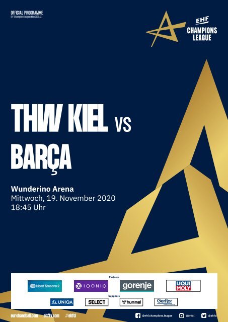 Champions League Hallenheft 19.11.2020 THW Kiel vs. Barca