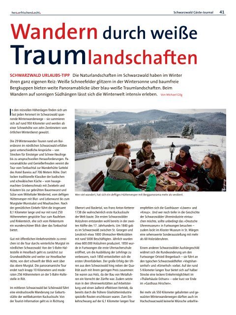 Schwarzwald Gäste Journal Winter 2020