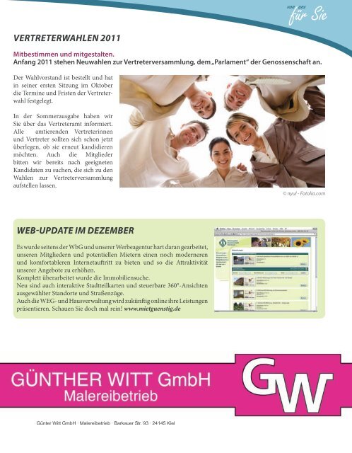 Winter 2010 Zeitung der - Wohnungsbau-Genossenschaft Kiel-Ost eG